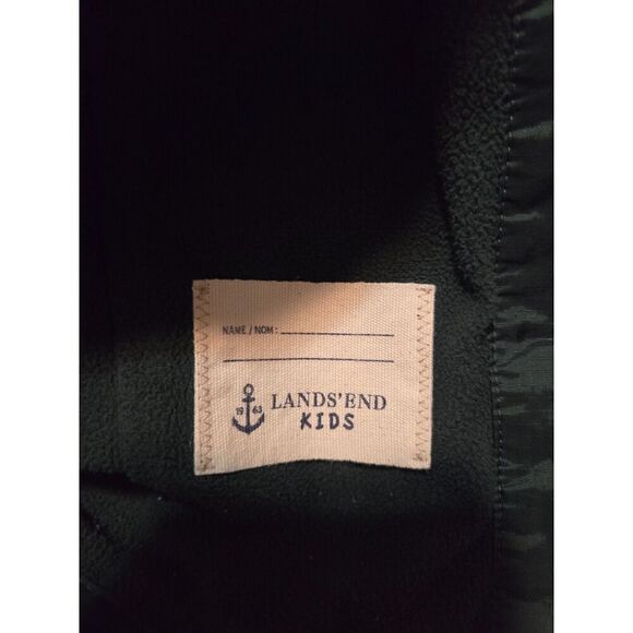Lands' End Kids Green Windbreaker Fleece Lined Jacket Size Medium - Picture 3 of 10